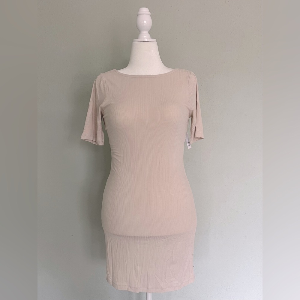 Old Navy Ribbed Low Back Dress Cream Women’s M